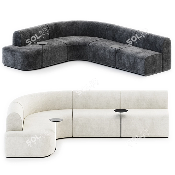 Modern Modular Fabric Sofa ARTIKO 3D model image 1