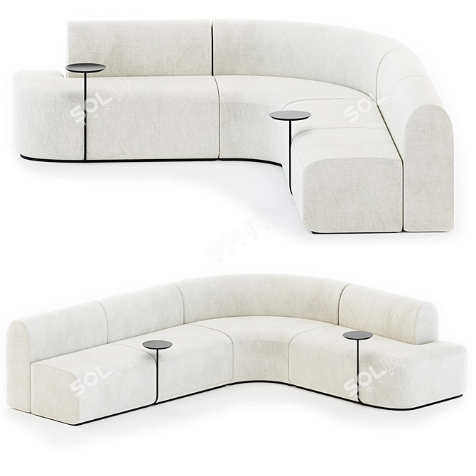 Modern Modular Fabric Sofa ARTIKO 3D model image 2