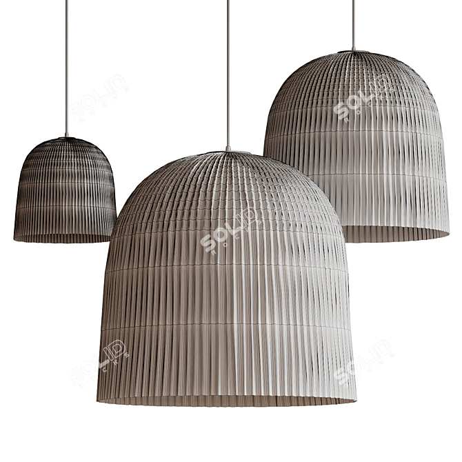Emotive Fabric Pendant Light 3D model image 3