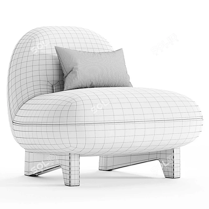 Elvit Cozy Ivory Armchair - 4 Colors 3D model image 6