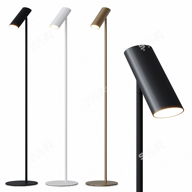 Contemporary Steel Floor Lamp 3D model image 1