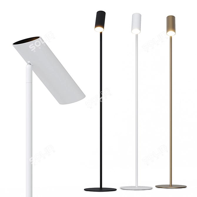 Contemporary Steel Floor Lamp 3D model image 2