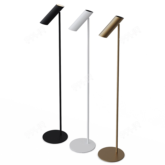 Contemporary Steel Floor Lamp 3D model image 3