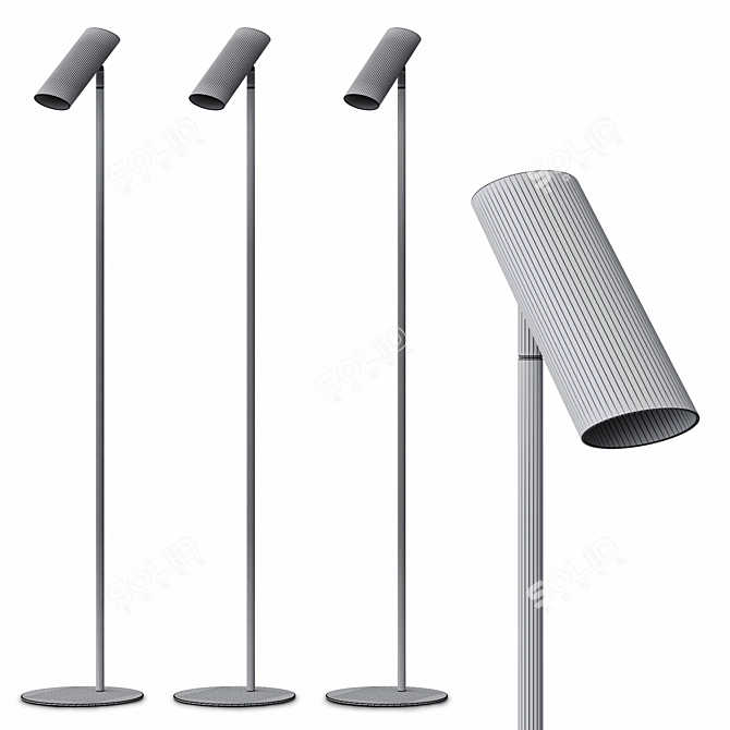 Contemporary Steel Floor Lamp 3D model image 4