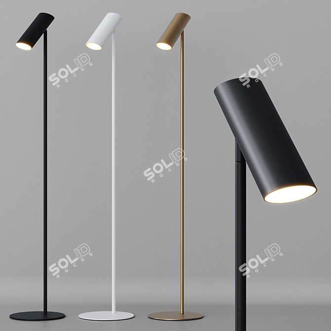 Contemporary Steel Floor Lamp 3D model image 5