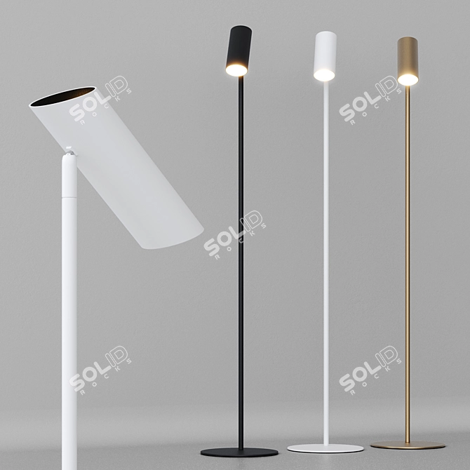 Contemporary Steel Floor Lamp 3D model image 6