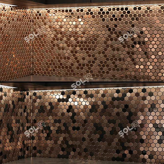 Seamless Metal Wall Mosaic Texture 3D model image 2