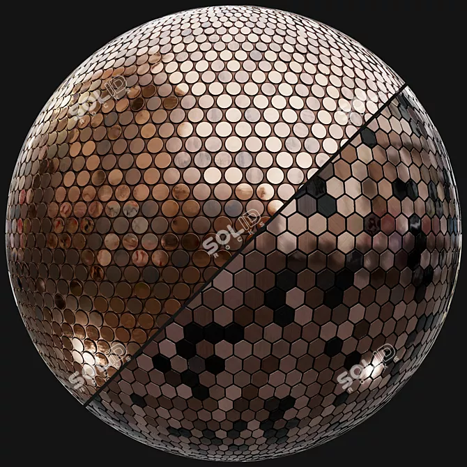 Seamless Metal Wall Mosaic Texture 3D model image 3