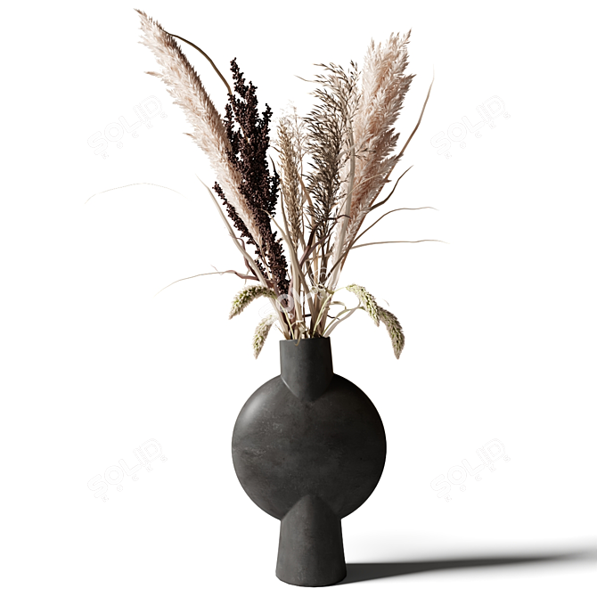 Modern Clay Vase Bouquets 3D model image 2