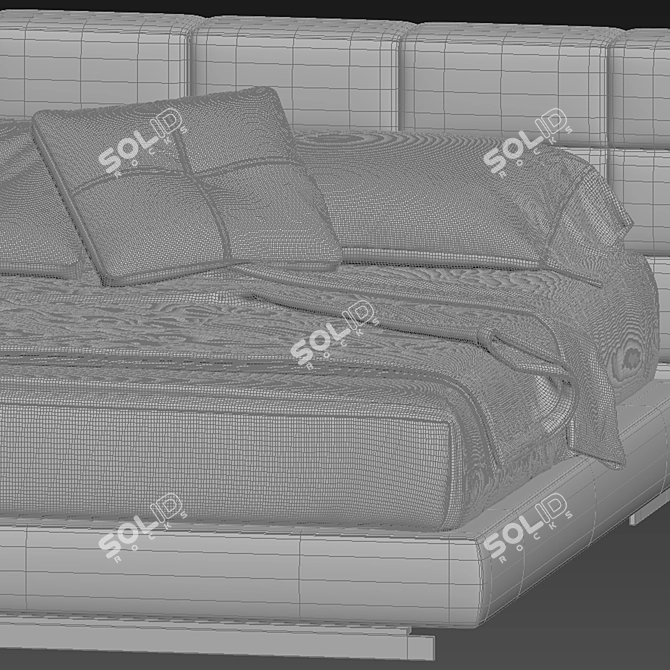 Elegant Lawrence Bed by Minotti 3D model image 5