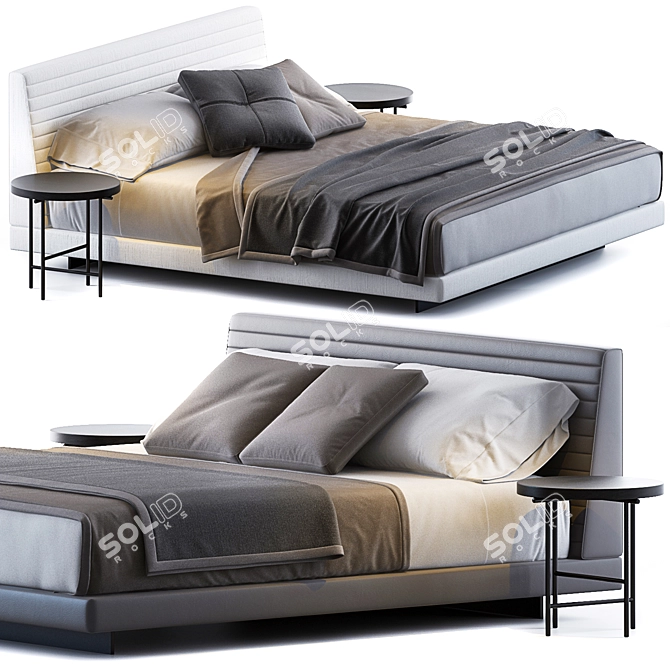 Modern Minimalist Roger Bed 3D model image 1