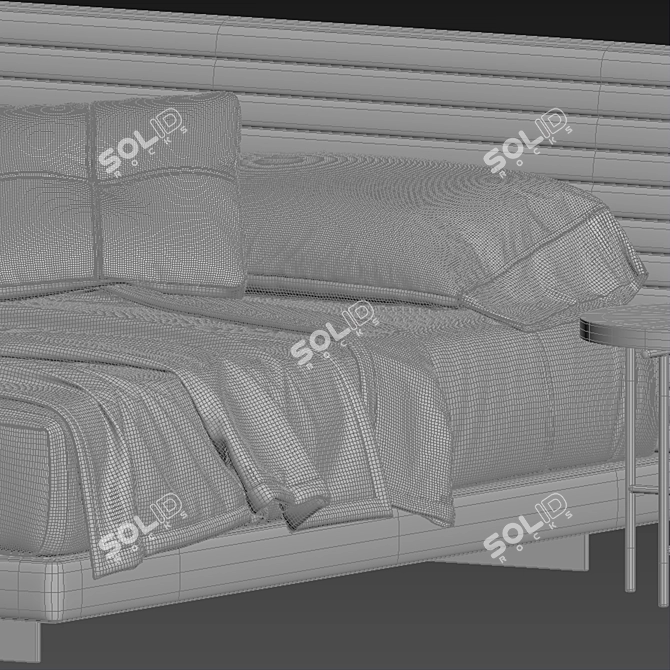 Modern Minimalist Roger Bed 3D model image 4