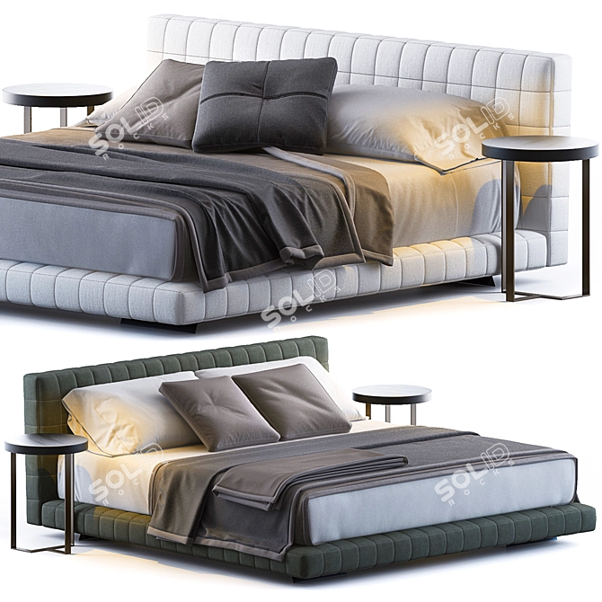 Modern Twiggy Bed by Minotti 3D model image 1