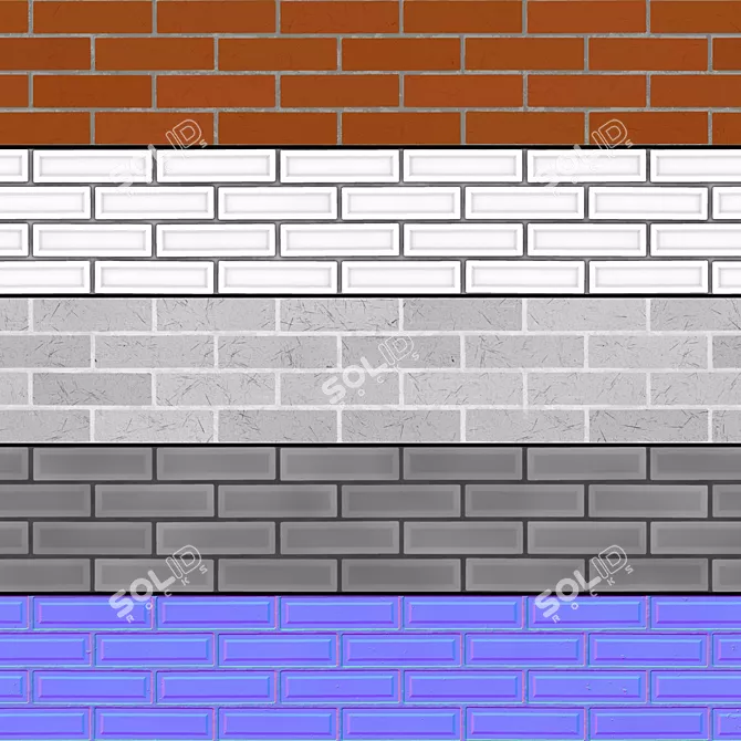 Brick Seamless Texture Pack 004 3D model image 5