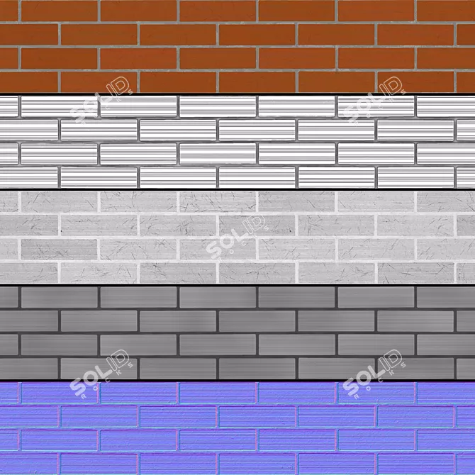 Brick Seamless Texture Pack 004 3D model image 6