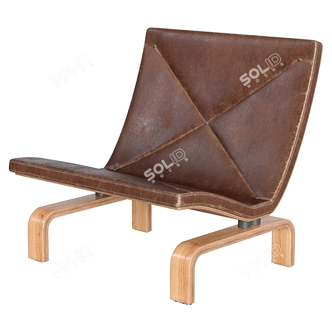 Vintage PK27 Maple Veneer Chair 3D model image 1