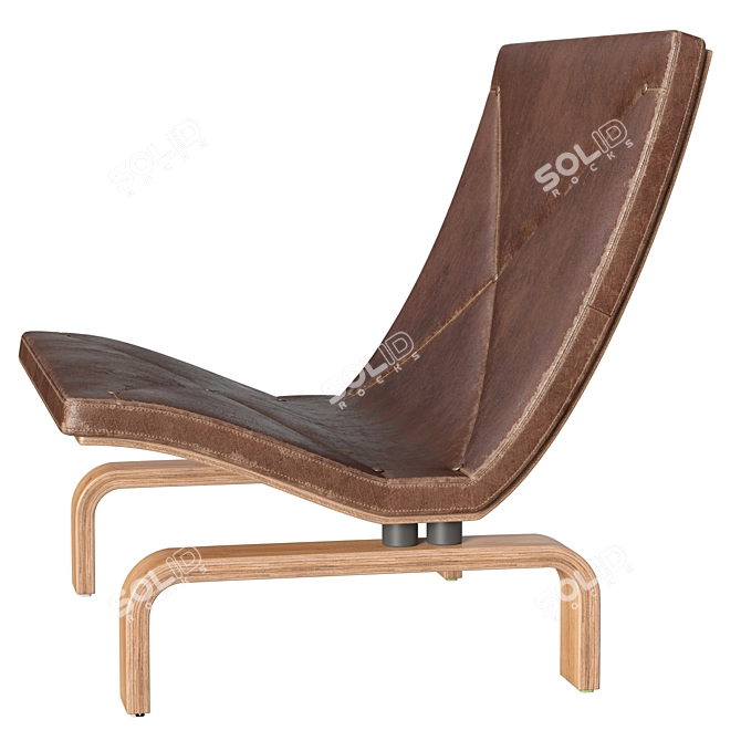 Vintage PK27 Maple Veneer Chair 3D model image 2