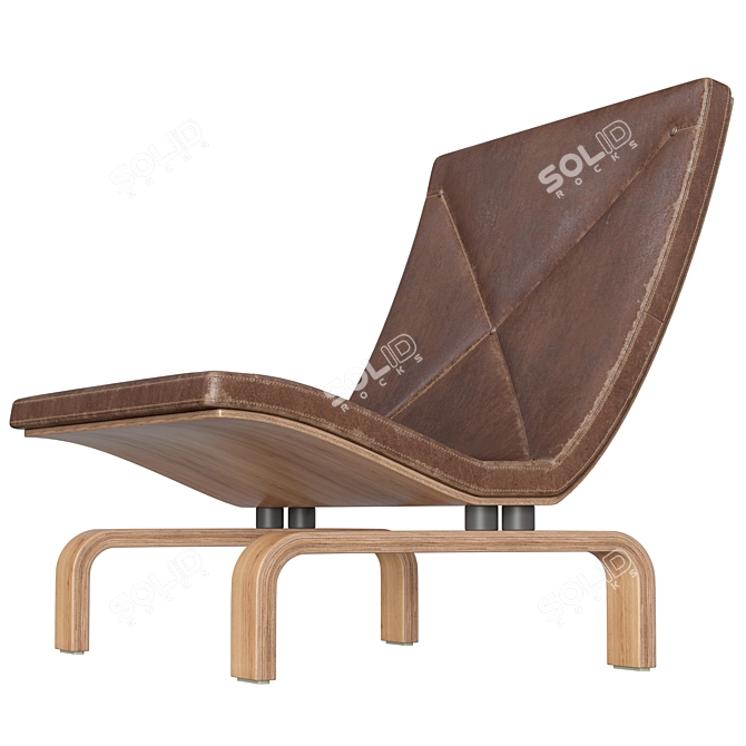 Vintage PK27 Maple Veneer Chair 3D model image 5