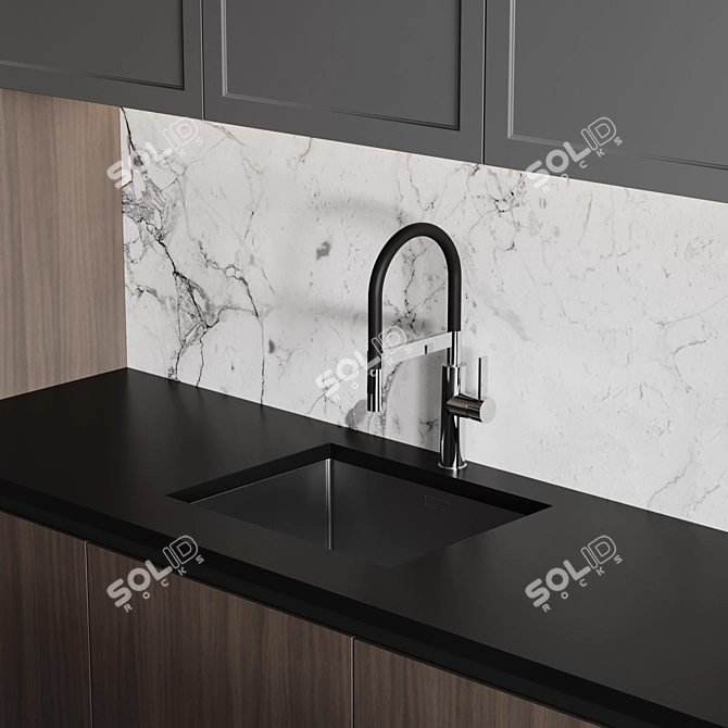 Customizable Modern Kitchen Design 3D model image 4