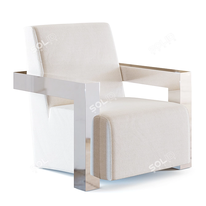 Modern White Club Chair Franco 3D model image 1