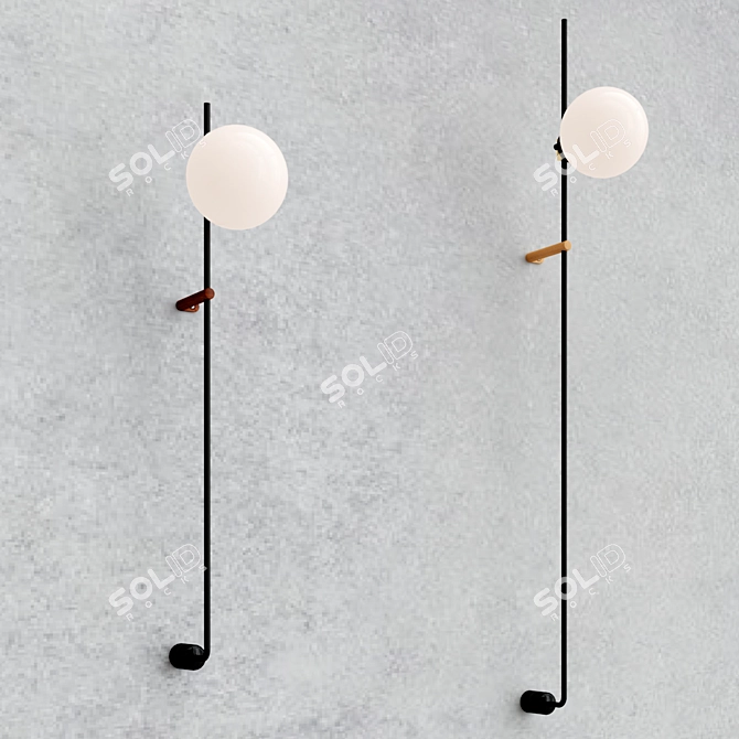 Contemporary Lynea Wall Lamps, Black/White 3D model image 3
