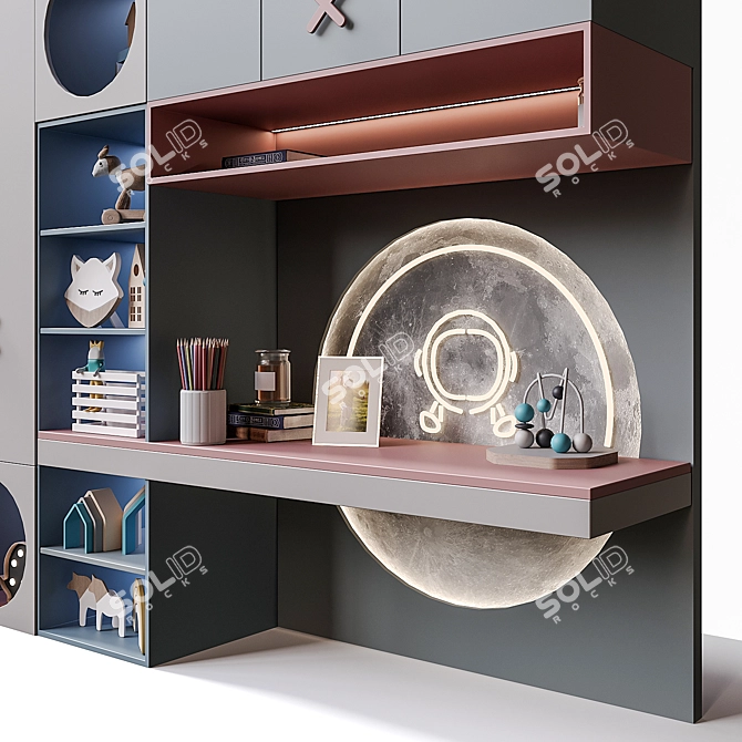 Custom-Made Kids Shelf Furniture 3D model image 3