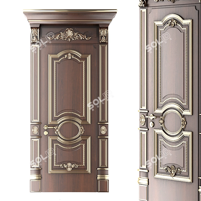 Baroque Style Classic Door 3D model image 1