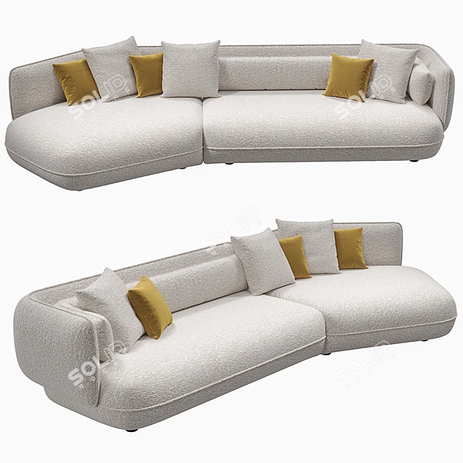 Cozy Corner Bukle Sofa 3D model image 1