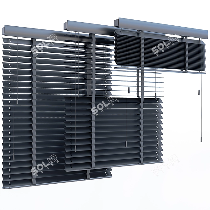 Light Grey Window Blinds 3D model image 1