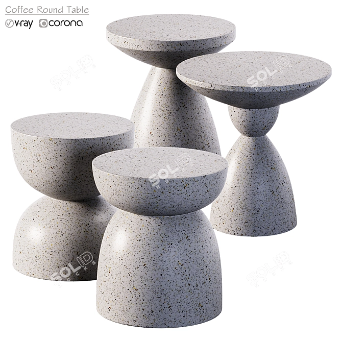 Nordic Style Round Coffee Table 3D model image 1