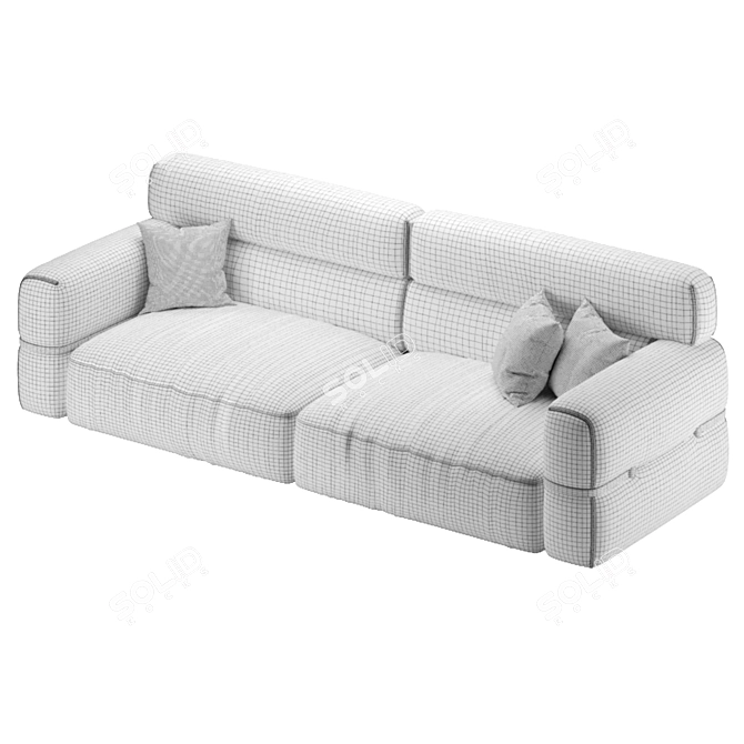 Miaomiao Modular Leather Arm Sofa 3D model image 6