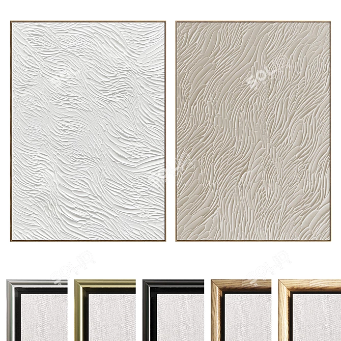 Plaster Texture Double Photo Frame 3D model image 1