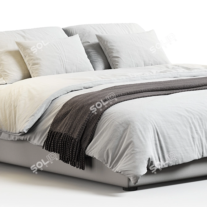 Luxury Superoblong Bed Model Rendered 3D model image 2