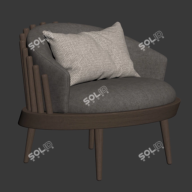 Elegant Fane Upholstered Armchair 3D model image 5