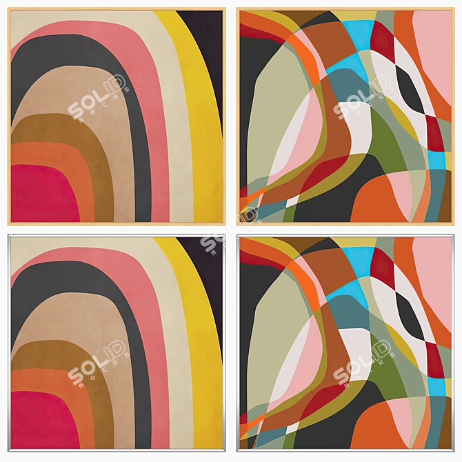 Dual Art Set with Frame Options 3D model image 3