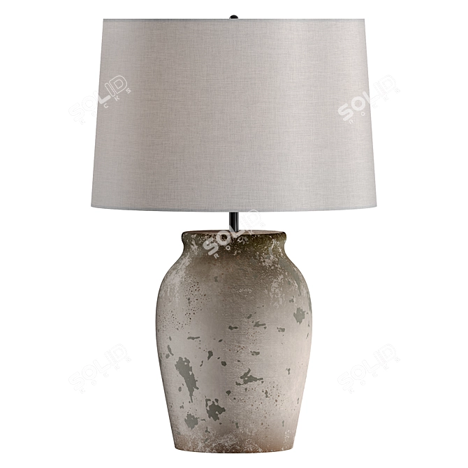 Elegant Teardrop Glass Table Lamp 3D model image 1