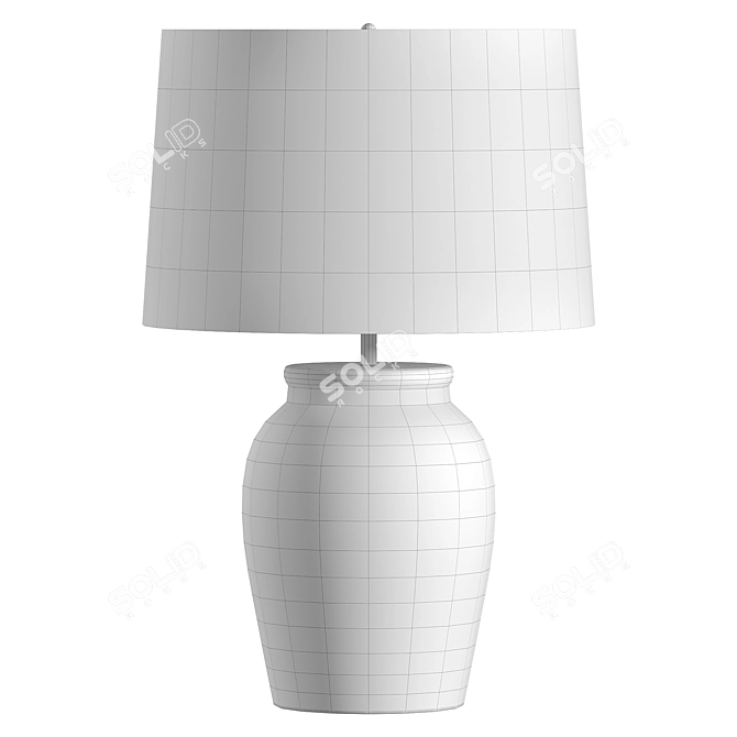 Elegant Teardrop Glass Table Lamp 3D model image 2