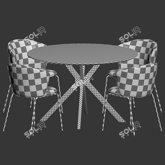 Modern Dining Set Furniture Ensemble 3D model image 4