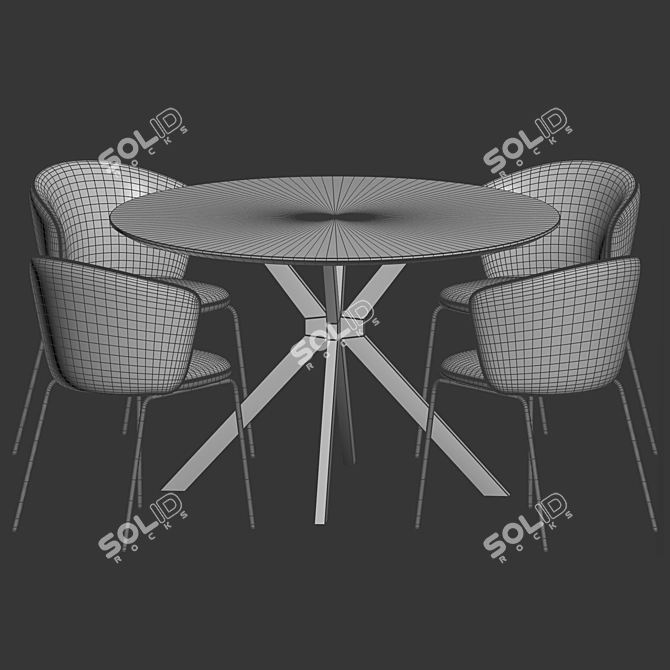 Modern Dining Set Furniture Ensemble 3D model image 5