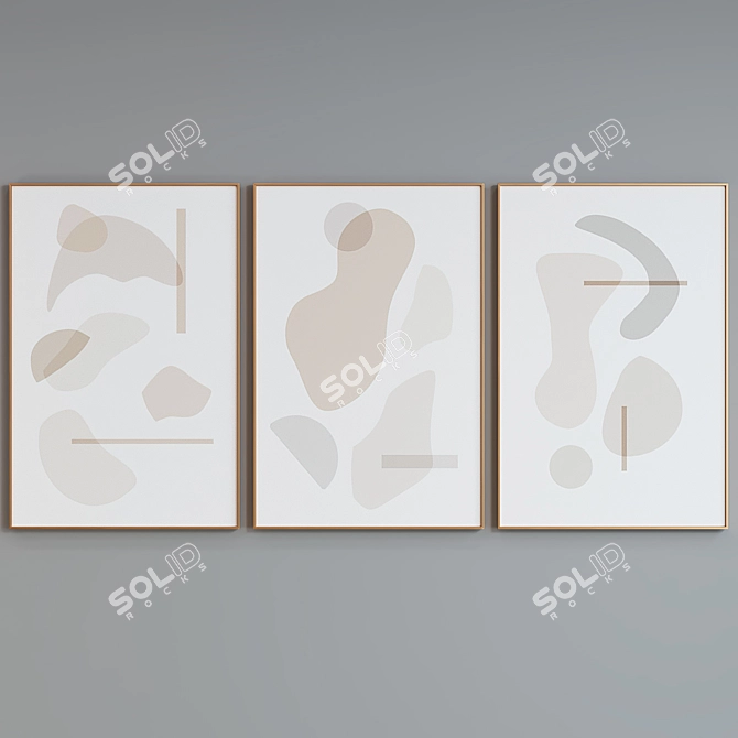 Modern Abstract Picture Frame Set 3D model image 2