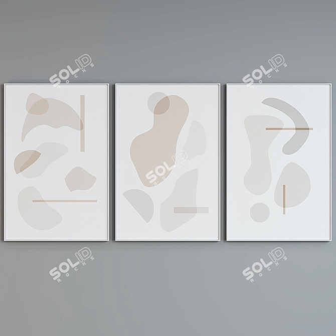 Modern Abstract Picture Frame Set 3D model image 4