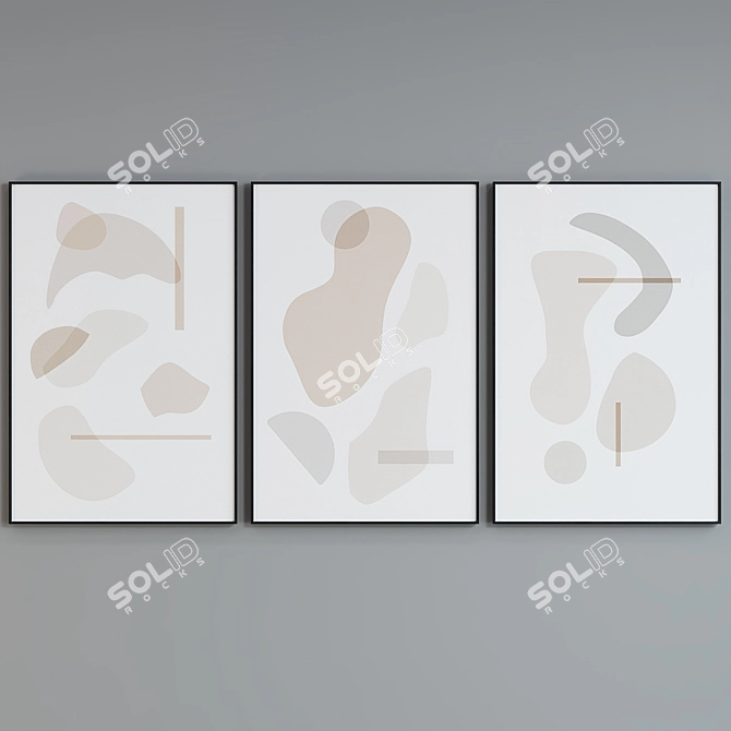 Modern Abstract Picture Frame Set 3D model image 5