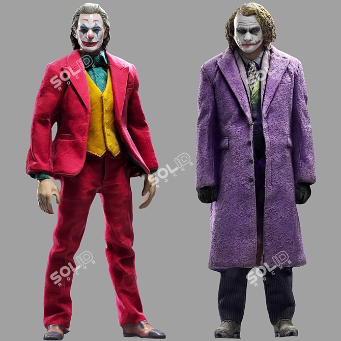 Joker The Dark Knight & Joaquin Phoenix Figures 3D model image 1