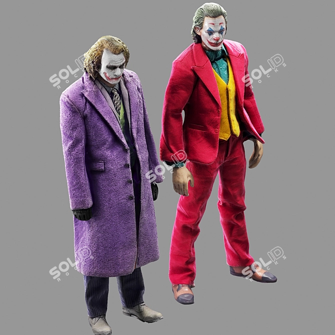 Joker The Dark Knight & Joaquin Phoenix Figures 3D model image 3