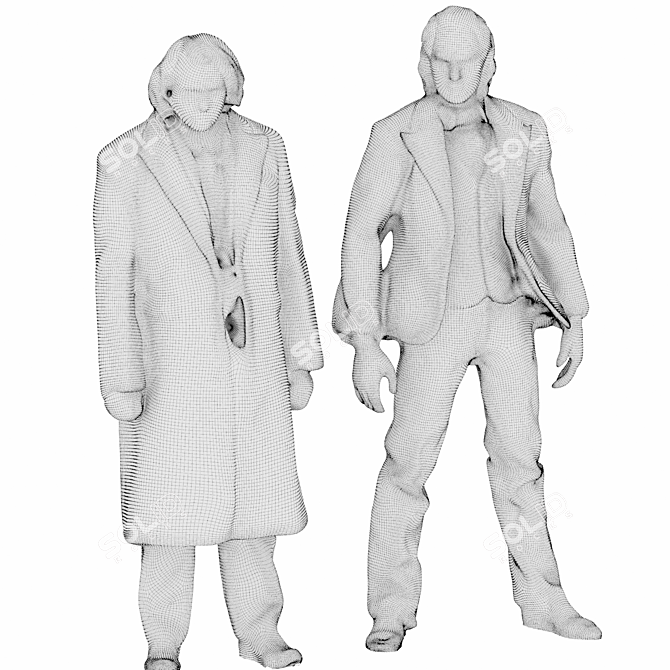 Joker The Dark Knight & Joaquin Phoenix Figures 3D model image 4