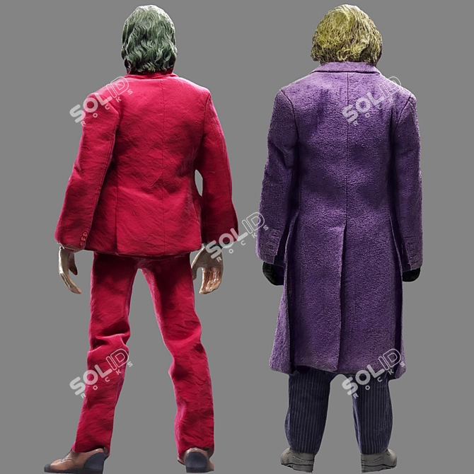 Joker The Dark Knight & Joaquin Phoenix Figures 3D model image 6