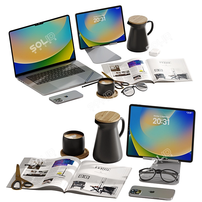 Apple Desk Set Bundle 3D model image 3