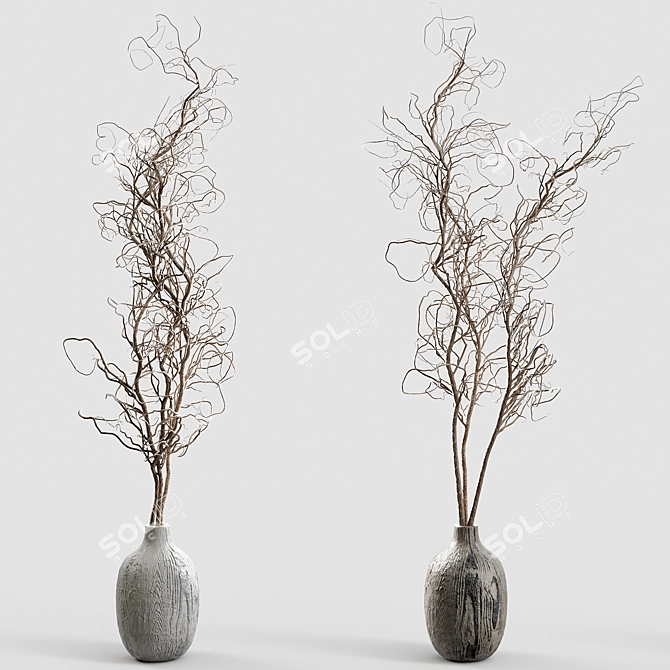 Translation from Russian: Branches in vases 30
Translated Title: Elegant Branches in Vases 3D model image 1