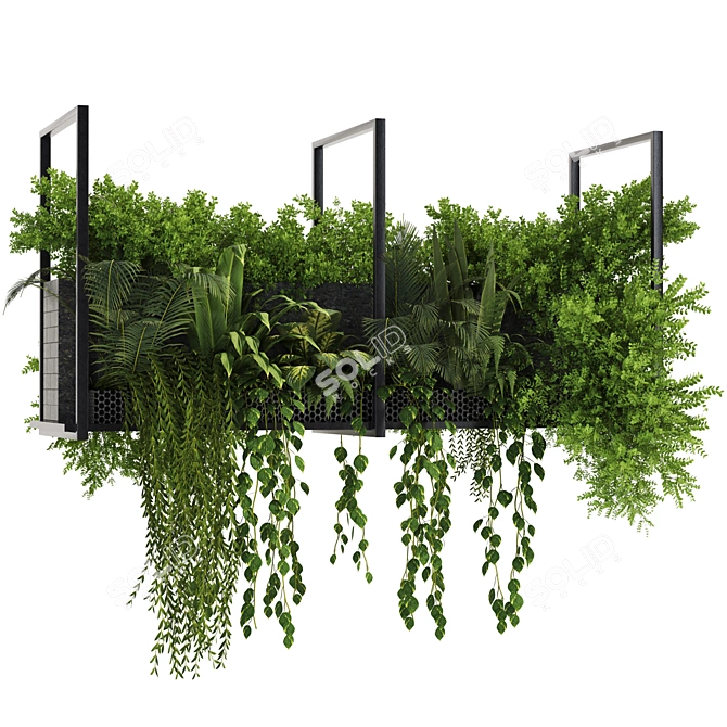 Metal Box Set64 Hanging Plants 3D model image 2