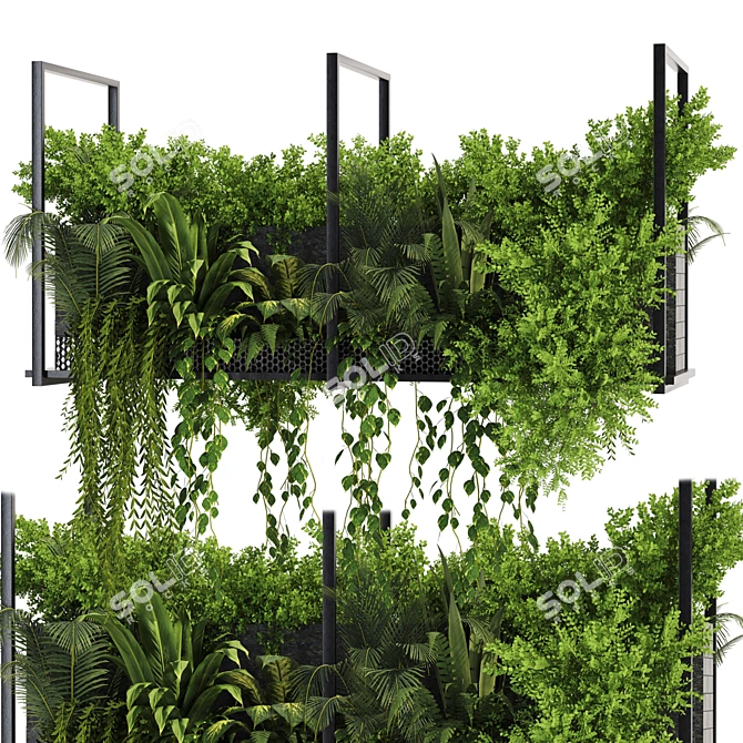 Metal Box Set64 Hanging Plants 3D model image 3